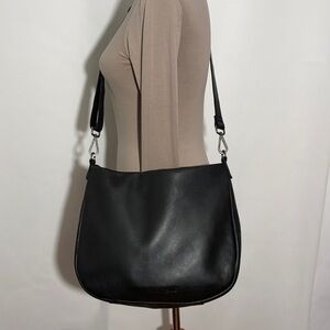 Harbour 2nd Black Leather Crossbody Convertible Shoulder Bag Purse